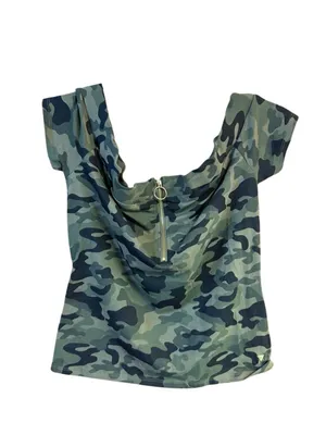 Guess Camouflage off the shoulder top Sz XL NWT thumbnail 2