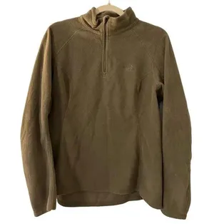 The North Face Quarter Zip Fleece Women's Size Large Olive Warm Hiking Active thumbnail 1
