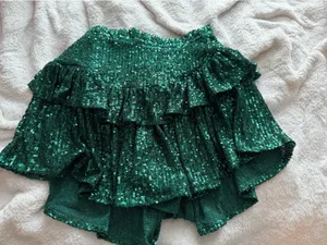 SOLD Sequin Green Skirt Size XS thumbnail 1