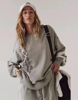 NWOT Free People Movement All Star Buti Logo Pullover thumbnail 1
