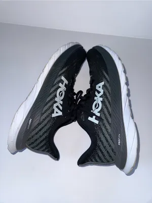 Hoka Mach 5 Black and Gray Athletic Sneakers with White Sole thumbnail 4