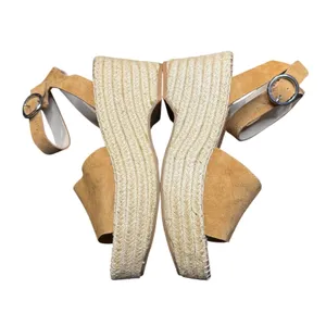 Dolce Vita Shoes Womens Size 8.5 Brown‎ Suede Espadrille Wedge Sandals Buckle thumbnail 6