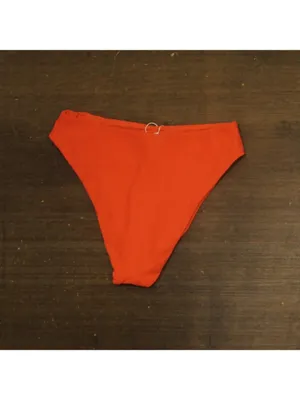 NWT Andie Ribbed 90s High Waist Bikini Bottom AB488 Vermillion Orange M thumbnail 5