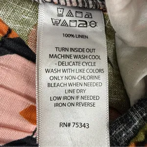 C&C California 100% Linen Floral Wide Leg Pants Pull On Resort M thumbnail 8