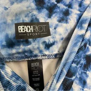 Beach Riot Sport Indigo Tie Dye Cara Printed Leggings V Crossover Waistband XS thumbnail 9