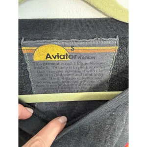 Aviator Nation Classic Stripe Cropped Crew Sweatshirt size small thumbnail 3