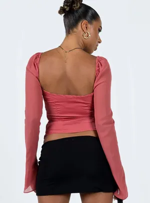 princess polly pink long sleeve top thumbnail 5