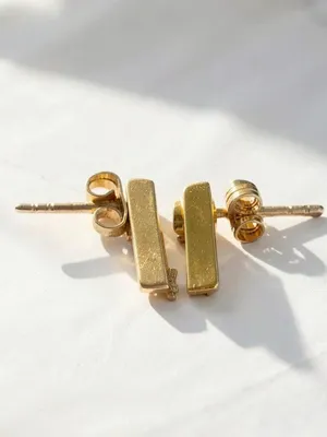 Coach Gold earrings with clear and pink gemstones thumbnail 2