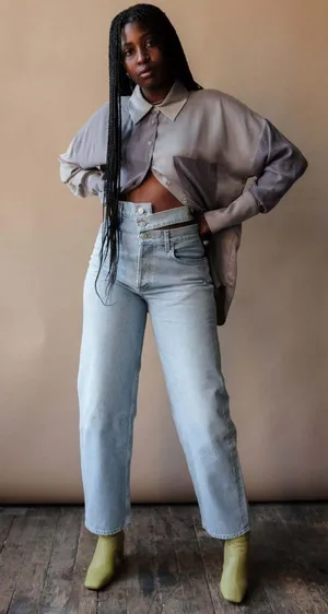 Free People NWOT  Silky Samantha Patchwork Button Down thumbnail 2