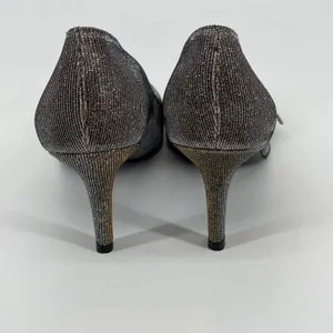 Stuart Weitzman Bronze Sparkle Peep Toe Bow Heels Evening Party‎ Shoes Formal thumbnail 5