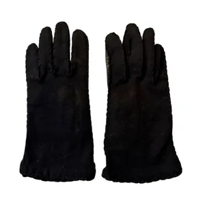 Rare Vintage Elvette by Dawnelle 60's Hand Sewn Leather & Fabric Gloves sz. 6.5 thumbnail 2
