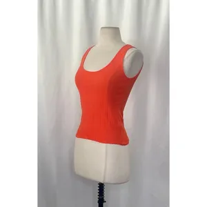 NWT!! J. CREW Pointelle Tank Top Scoop Neck Solid Orange Aperitif Red XX-Small‎ thumbnail 6