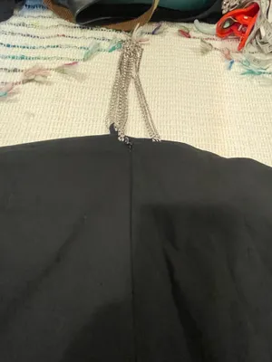Zara Black Halter Too with Rhinestone Chains XL Going Out Top, Sparkle, Minimalist thumbnail 8
