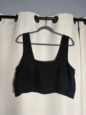 Bamabones Martine Black Tencel Crop Top Size Small thumbnail 3