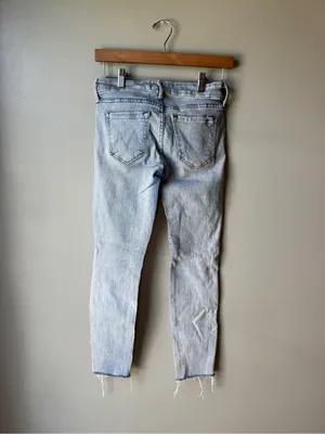 MOTHER The Looker Ankle Fray Jeans Women’s Size 25 Light Wash thumbnail 5