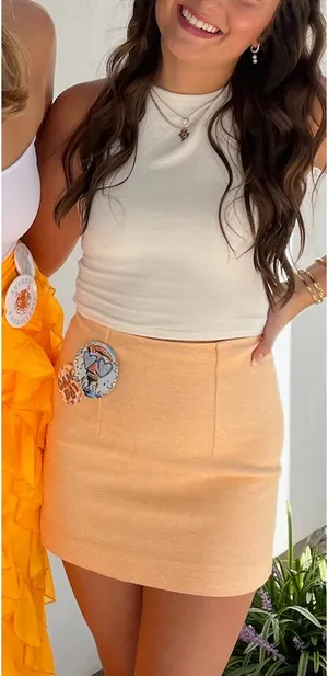 MNG Jeans Orange Skirt thumbnail 1