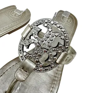Tory Burch Miller Crystal Embellished Sandal Platinum Metallic Size 8 thumbnail 4