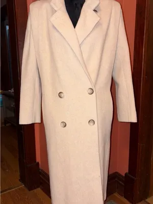 Britanny Originals Wool Double-Breasted Cream Long Coat thumbnail 1