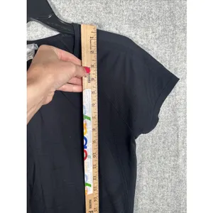 Athleta Medium‎ Top Speedlight Tee Womens Black Stretch Short Sleeve Maternity? thumbnail 5