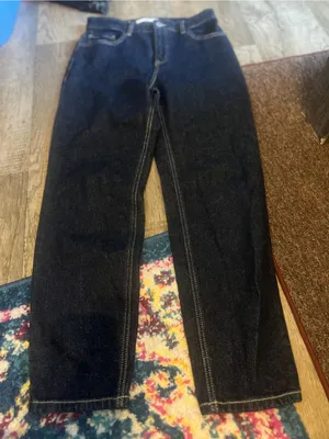 Mango new mom Classic Dark Blue Women's Straight-Leg Jeans thumbnail 1