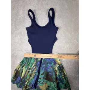 OFFLINE by‎ Aerie Ribbed Cut Out Romper Dress Athletic Blue Womens Size S thumbnail 4