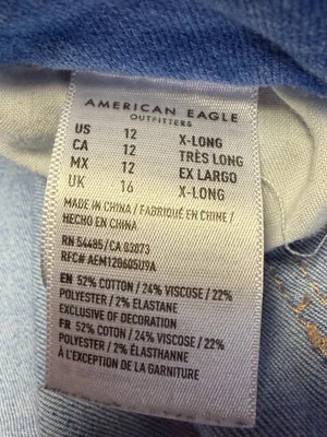 American Eagle Women's 12 X-Long Super Stretch Jeggings Blue Denim Jeans thumbnail 9