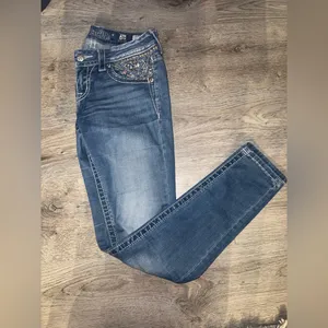 Miss Me Signature Skinny rhinestone embellishments denim low waist jeans 26 thumbnail 9