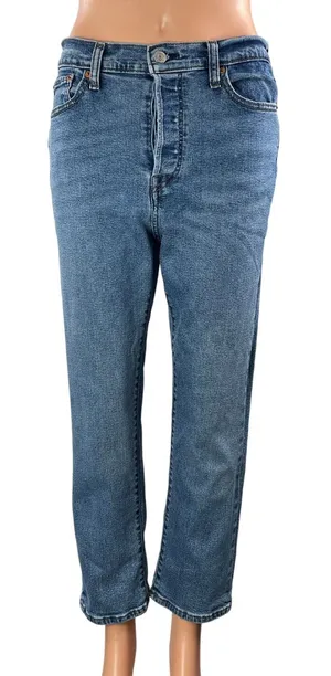 Levi's Wedgie Straight Women's Blue Medium Wash High Rise Denim Jeans Size 29 thumbnail 1
