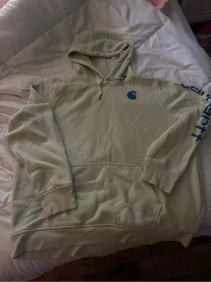 Carhartt Light yellow Hoodie with Blue Logo thumbnail 1