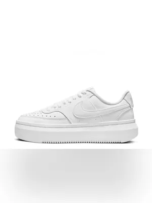 Nike Court Vision Alta White Leather Platform Sneakers Size 5 thumbnail 2