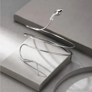 Chic Vintage Inspired Simple Snake-Shaped Silver‎ Plated Zinc Alloy Armband thumbnail 4