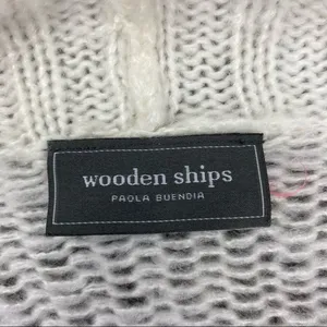 Anthropologie Wooden Ships White Soft Cozy Open Loose Cardigan Sweater S thumbnail 4