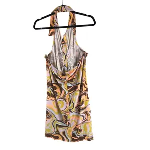 Rue 21 + Dress Halter Collar Ruched Y2K Colorful Button Front 3X thumbnail 2