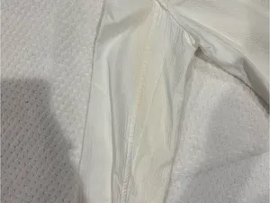 Zara White Textured Zip-Front Jacket with Patterned Trim thumbnail 9