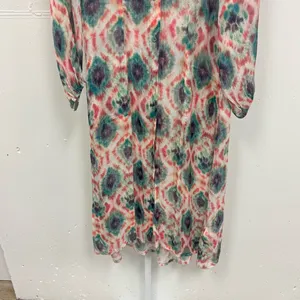 NWT Aldo Martins Capjuluca Greta Ikat Midi Dress Multi Color Button Front Size L thumbnail 4