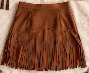 Unknown Source Fringe Skirt Orange Size XS thumbnail 1