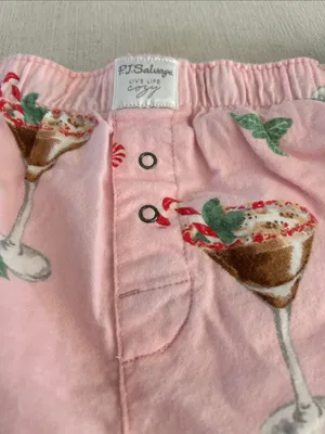 PJ SALVAGE HOLIDAY SHORY FLANNEL, Pink, MEDIUM, new with package thumbnail 6