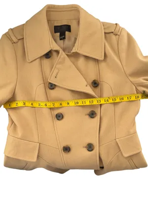 Victoria's Secret Wool Blend Pea Coat Beige Camel Size 8 Double Breasted Classic thumbnail 5