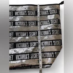 Victoria’s Secret Black Silver Sequin Bling Large Tote Weekender Bag Limited Ed. thumbnail 10