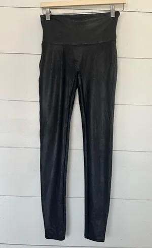 Spanx Women’s Large Black Faux Leather Leggings thumbnail 1