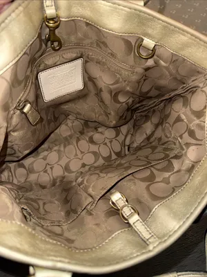 Coach Legacy Vintage Straw Metallic‎ Gold Leather Tote Bag M05K-113 thumbnail 7