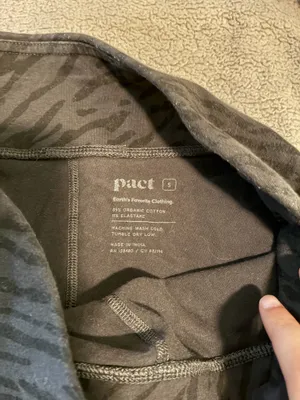 Pact Womens Black Organic Cotton Go-To Leggings Tonal Zebra Sz S thumbnail 3