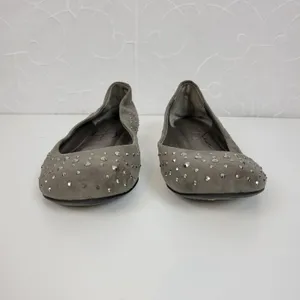 Jessica Simpson Womens Shoes Size 6.5 Gray Suede Studded Slip‎ On Ballet Flats thumbnail 9