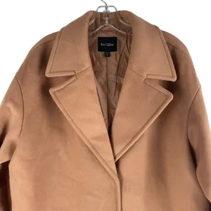 Express Wool Blend Cocoon Coat Snap Button Camel Tan Size L thumbnail 5