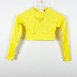 NWT AYBL Motion Cut Out Workout‎ Top Women's Size XS Yellow Gym Girl thumbnail 2