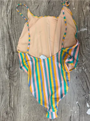 J.Crew Playa colorful striped swimsuit size medium thumbnail 2