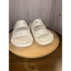 Crocs Comfort Slides White‎ Two Strap Sandals Casual Summer Essential W7/M5 thumbnail 2