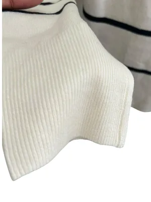 a new day Cream and Navy Striped Crewneck Sweater thumbnail 4