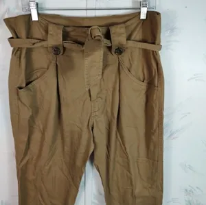 Forever 21 Brown Pleated Pants Belted thumbnail 2