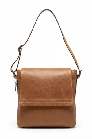FOSSIL Classic VTG Leather Messenger Crossbody Shoulder Bag Brown Timeless Boho thumbnail 1